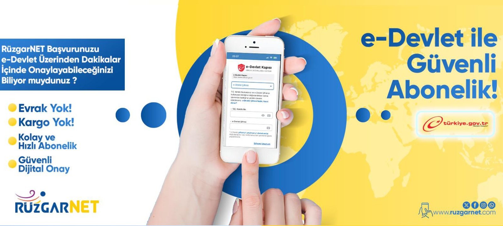 e-Devlet ile Güvenli Abonelik